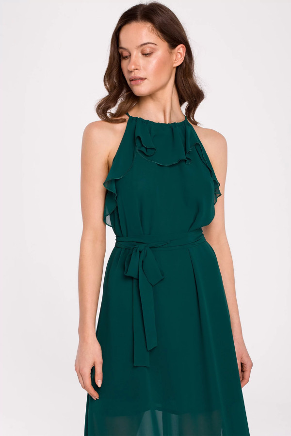Asymetryczna sukienka szyfonowa - zielona - Sukienki - Sprawdź teraz! -  JOYFUL